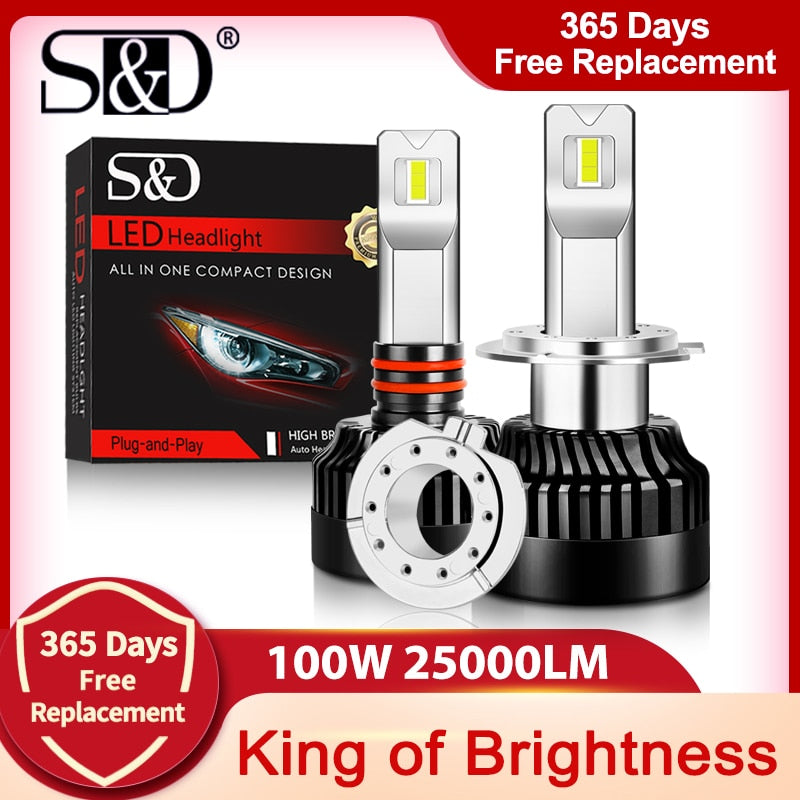 6000/8000K LED Headlight Kit H1 H4 H7 H8 H9 H11 9012 9005 9006 - Canbus  Safe