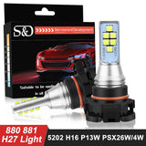 2pcs Auto LED Bulb H27 LED 880 881 P13W 5202 H16 LED PSX24W PSX26W Car Fog Light 1800LM Day Running Light Drving Lamp 12V White