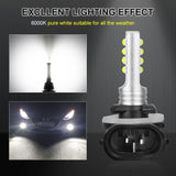 2pcs H27 LED 880 881 PSX26W P13W LED Bulbs Car Fog Light H27W2 H27/1 H27/2 6500K 1400LM Auto Day Running Lamp Driving Lamps