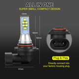 S&D 2pcs 9006 HB4 LED Bulbs Fog Lights 12V 1400LM Car Light Canbus Running Light Lamp Drving Bulb Auto 6000k White