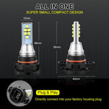 S&D 2pcs H16 LED Fog Bulbs 12V 1400LM LED Car Light Canbus LED Daytime Running Light DRL Lamp Drving Bulb Auto 6000k White