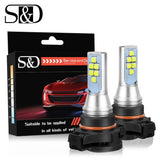 S&D 2pcs H16 LED Fog Bulbs 12V 1400LM LED Car Light Canbus LED Daytime Running Light DRL Lamp Drving Bulb Auto 6000k White