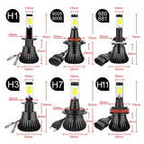 S&D 2pcs LED Car Lights H8 H9 H11 H7 HB3 HB4 9005 9006 H27 880 881 H3 H1 LED Headlight Bulb Dual Color car Fog Lamp White Yellow