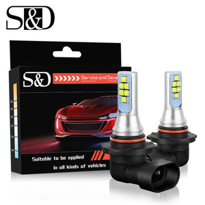 S&D 2pcs LED Fog Bulbs 9005 HB3 LED 1400LM Car Light Canbus Daytime Running Light DRL Lamp Drving Bulb Auto 12V 6000k White